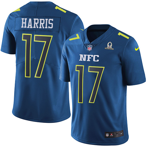 Nike Giants #17 Dwayne Harris Navy Men's Stitched NFL Limited NFC Pro Bowl Jersey - Click Image to Close